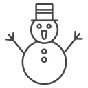 Snowman Top Hat Black Outline icon
