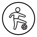 Soccer player with ball icon