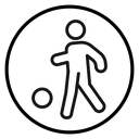 Soccer player with ball icon