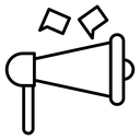 Social campaign Black Outline icon