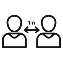 Social distancing Black Outline icon