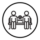 Social distancing sitting icon