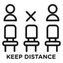 Social distancing sitting icon
