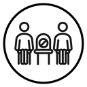 Social distancing sitting icon