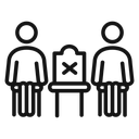 Social distancing sitting Black Outline icon