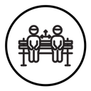 Social distancing sitting icon