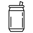Soda can Black Outline icon