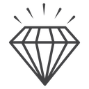 Sparkling Diamond Black Outline icon