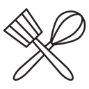 Spatula and whisk icon