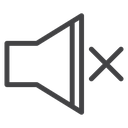 Speaker Mute Cross Black Outline icon