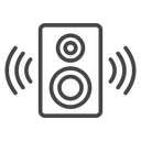 Speaker Sound Waves Black Outline icon