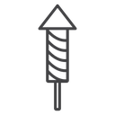 Spiral Firework Rocket Black Outline icon