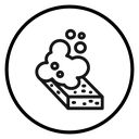 Sponge with foam icon