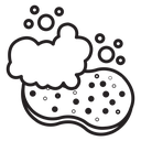Sponge with foam icon
