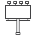 Spotlight Billboard Post Black Outline icon