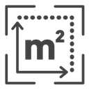 Square Meter Black Outline icon
