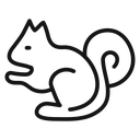 Squirrel Black Outline icon