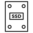 SSD drive Black Outline icon
