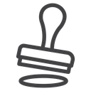 Stamp Ink Mark Black Outline icon