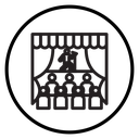 Stand up and theater show Black Outline icon