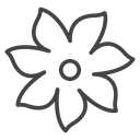 Star Jasmine Flower Black Outline icon