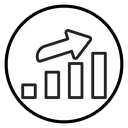 Statistic Up Black Outline icon