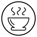 Steaming Soup Bowl Circle icon