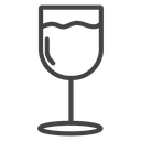Stemmed Wine Glass Black Outline icon
