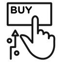 Stock buy Black Outline icon