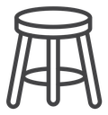 Stool Black Outline icon