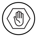 Stop sign with hand icon