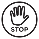 Stop sign with hand icon