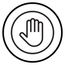 Stop sign with hand icon