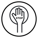 Stop sign with hand icon