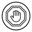 Stop sign with hand icon