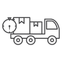 Stopwatch Delivery Truck Black Outline icon