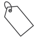 String Loop Tag Black Outline icon