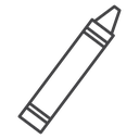 Striped Crayon Black Outline icon
