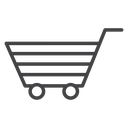 Striped Shopping Cart Black Outline icon