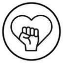 Strong heart Black Outline icon