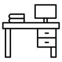 Study table Black Outline icon