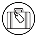 Suitcase travel tag icon