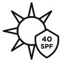 Sun protection factor 40 Black Outline icon