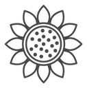 Sunflower Black Outline icon