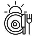 Sunrise Breakfast Black Outline icon