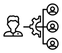 Supervisor black outline icon
