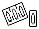 Suppository package line Black Outline icon