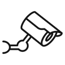Surveillance CCTV Camera Black Outline icon