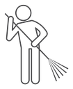 Sweeping Black Outline icon