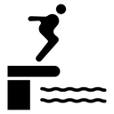 Swimmer jumping icon